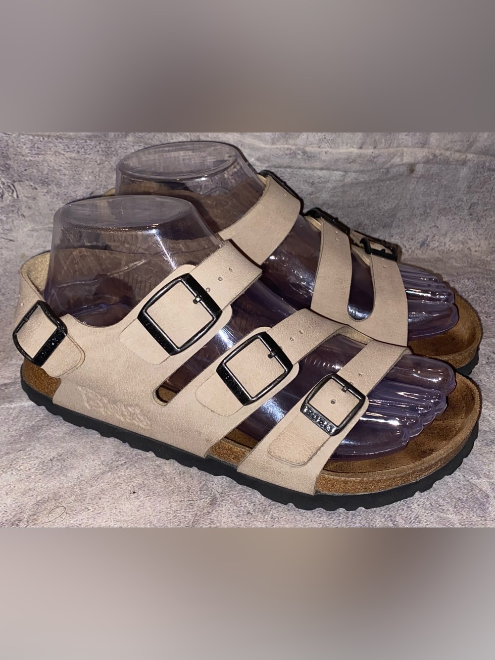 WORN 2x Birki’s Birkenstocks Florida Birko-Flor Strappy Sandals 36 5 Women’s Vtg